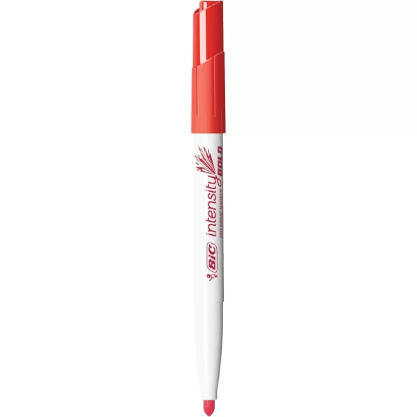 BIC Intensity Bold Dry Erase Marker Pocket Style Fine Bullet Tip 45 mm Red Perfect For The Office ampamp Home 12CountRed