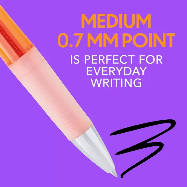 BIC Intensity Clic Black Gel Pens Medium Point 07mm 12Count Pack Retractable Gel Pens With Comfortable Grip packaging may vary