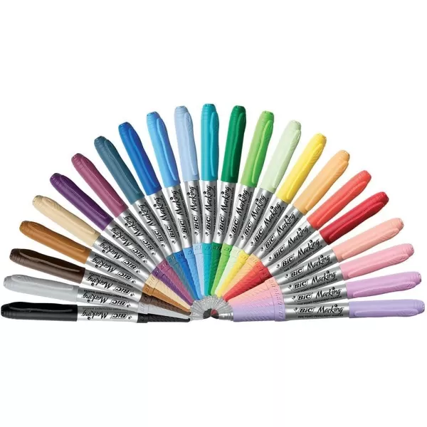 BIC Intensity Fashion Permanent Markers Fine Point Assorted Colors 24Count packaging may vary