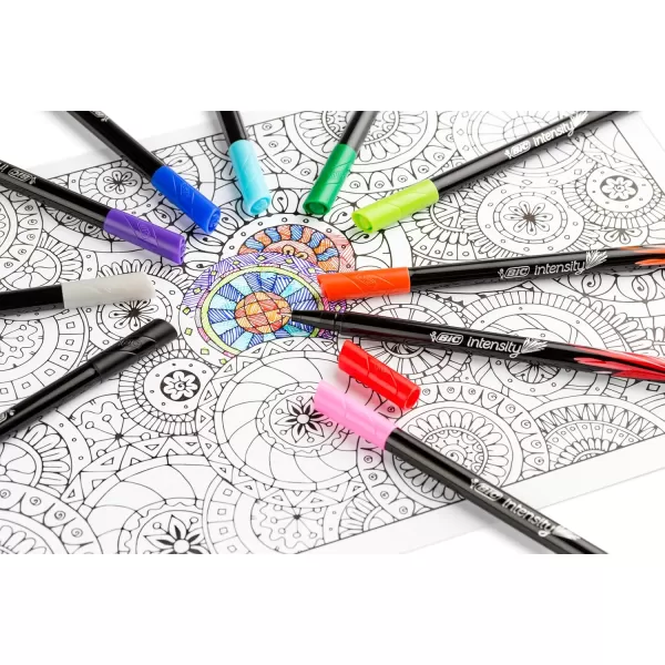 BIC Intensity Fineliner Marker Pen Fine Point 04 mm Assorted Colors 10Count Model Number FPINFAP10Fine Point