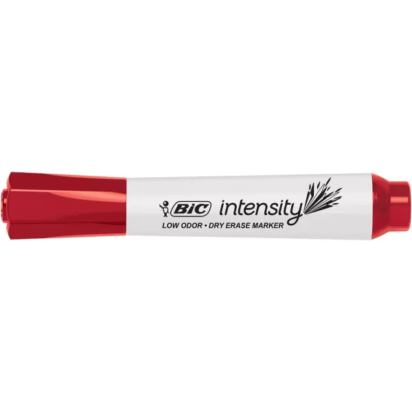 BIC Intensity Low Odor Dry Erase Marker 12 Pack Chisel Tip Red Erases Cleanly NonToxic Markers