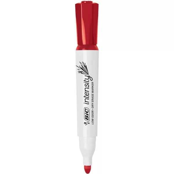 BIC Intensity Low Odor Dry Erase Marker 12 Pack Chisel Tip Red Erases Cleanly NonToxic Markers