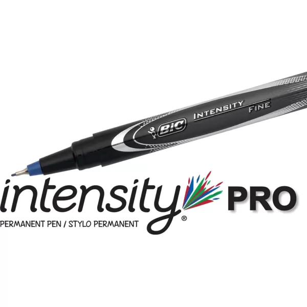 BIC Intensity PRO Permanent Marker Pen Fine Point 05 mm Black Bold ampamp LongLasting Color 12Count
