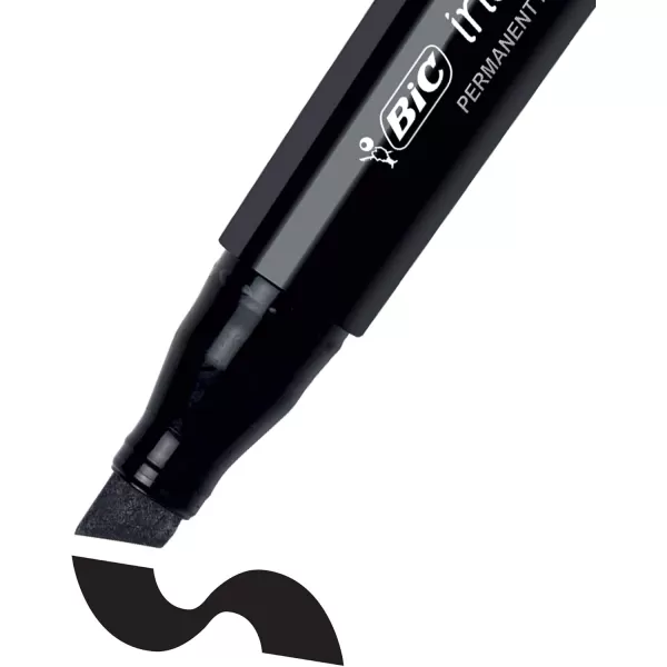 BIC Intensity Permanent Marker Tank style Chisel Tip  Box of 36 Black Markers GPMM36BLK