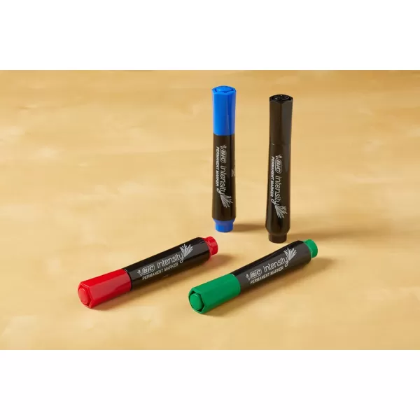 BIC Intensity Permanent Marker Tank style Chisel Tip  Box of 36 Black Markers GPMM36BLK