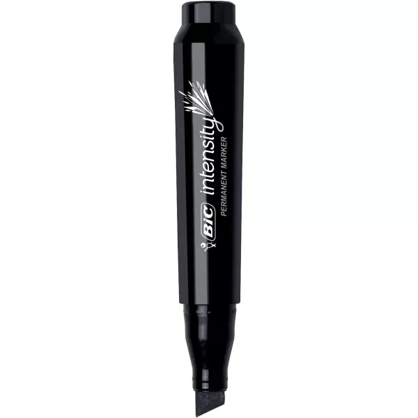 BIC Intensity Permanent Marker Tank style Chisel Tip  Box of 36 Black Markers GPMM36BLK