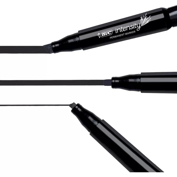 BIC Intensity Permanent Marker Tank style Chisel Tip  Box of 36 Black Markers GPMM36BLK