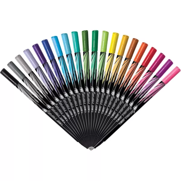 BIC Intensity Porous Point Pen Stick Fine 04 Mm Assorted Ink And Barrel Colors 20pack