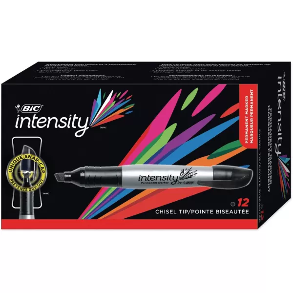 BIC Marking Permanent Marker Chisel Tip Black 12CountBlack