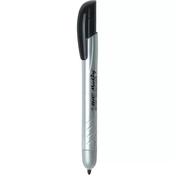 BIC Marking Permanent Marker Retractable Black 12 Pack