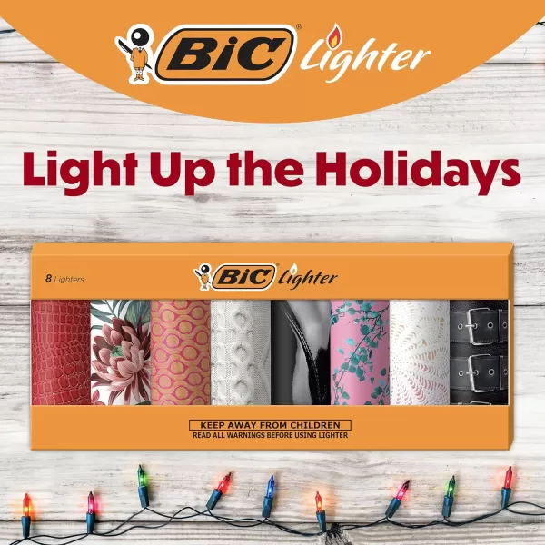 BIC Pocket Lighter Special Edition Americana Collection Assorted Unique Lighter Designs 8 Count Pack of LightersFashion