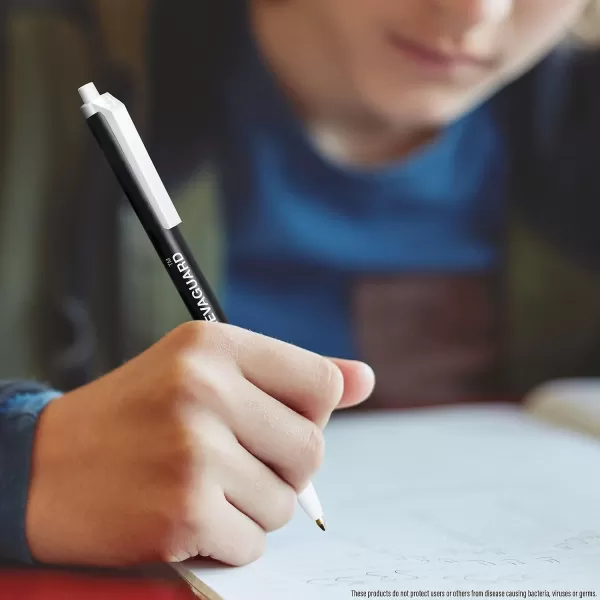 BIC PrevaGuard Clic Stic Ballpoint Pen Contains Builtin Protection On the Pen To Suppress Bacteria Growth 12CountBlack