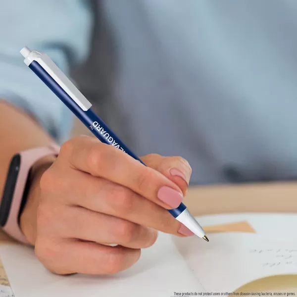 BIC PrevaGuard Clic Stic Ballpoint Pen Contains Builtin Protection On the Pen To Suppress Bacteria Growth 12CountBlue