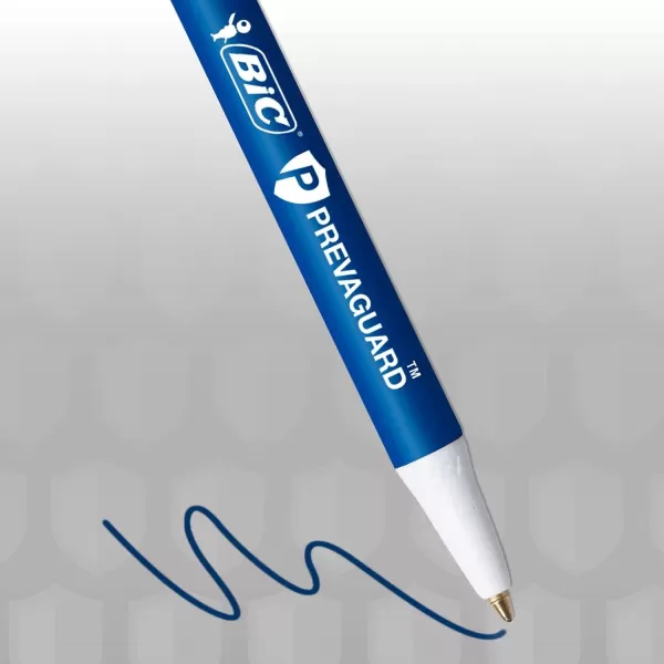 BIC PrevaGuard Clic Stic Ballpoint Pen Contains Builtin Protection On the Pen To Suppress Bacteria Growth 12CountBlue