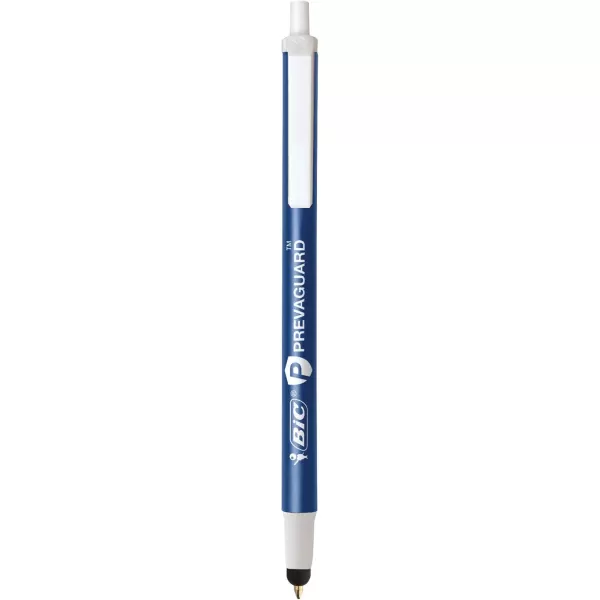 BIC PrevaGuard Clic Stic Ballpoint Pen ampamp Stylus Medium Point 10mm Blue 60Count