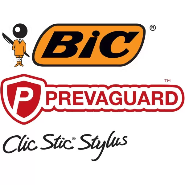 BIC PrevaGuard Clic Stic Ballpoint Pen ampamp Stylus Medium Point 10mm Blue 60Count