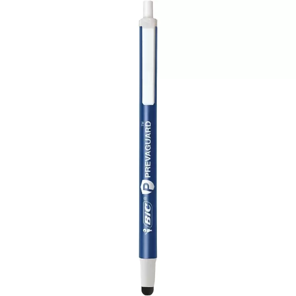 BIC PrevaGuard Clic Stic Ballpoint Pen ampamp Stylus With Builtin Protection To Suppress Bacteria Growth Medium Point 10mm Blue 12Count