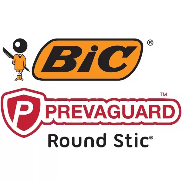 BIC PrevaGuard Round Stic Ballpoint Pen With Builtin Protection To Suppress Bacteria Growth Medium Point 10 mm Black 60Count60 Count Pack of 1