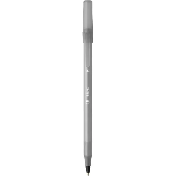BIC PrevaGuard Round Stic Ballpoint Pen With Builtin Protection To Suppress Bacteria Growth Medium Point 10 mm Black 60Count60 Count Pack of 1