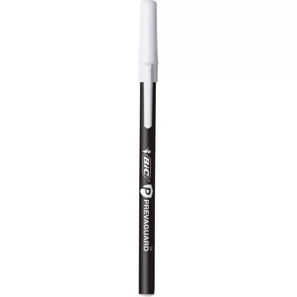 BIC PrevaGuard Round Stic Ballpoint Pen With Builtin Protection To Suppress Bacteria Growth Medium Point 10 mm Black 60Count60 Count Pack of 2