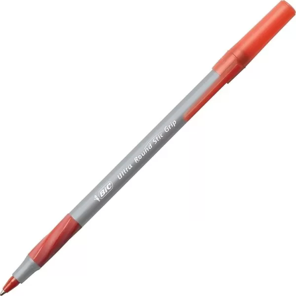 BIC Round Stic Grip Xtra Comfort Ballpoint Pen Medium Point 12mm Red 12Count12 Count Pack of 1