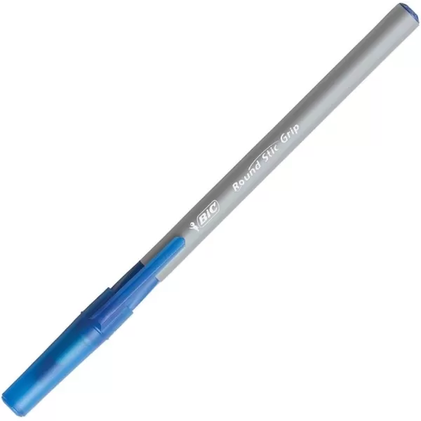 BIC Round Stic Grip Xtra Comfort Ballpoint Pens Medium Point 12mm Ink Pens Black ampamp Blue Soft Grip For Added Comfort And Control 36Count GSMG361AST