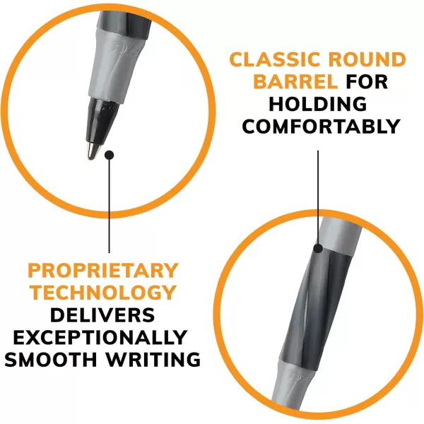 BIC Round Stic Grip Xtra Comfort Black Ballpoint Pens Medium Point 12mm 36Count Pack Perfect Writing Pens With Soft Grip for Superb Comfort and Control