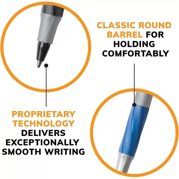 BIC Round Stic Grip Xtra Comfort Blue Ballpoint Pens Medium Point 12mm 36Count Pack Excellent Writing Pens With Soft Grip for Superb Comfort and Control