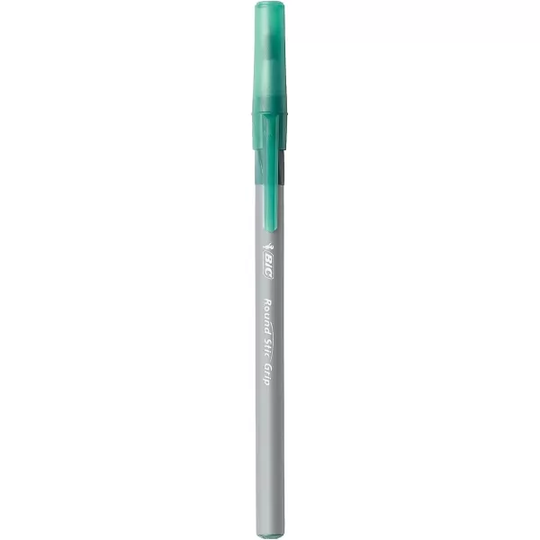 BIC Round Stic Grip XtraComfort Medium Ball Point Pen Green 12 PackPen