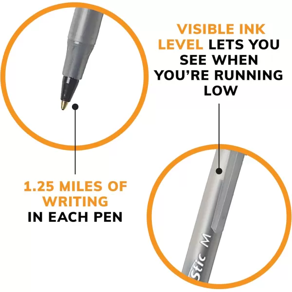 BIC Round Stic Xtra Life Ball Pen Medium Point 10mm Assorted Colors 240CountAssorted