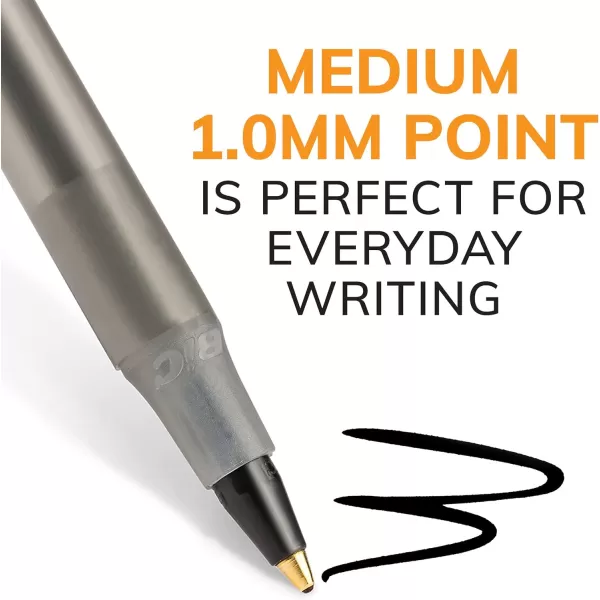 BIC Round Stic Xtra Life Ballpoint Pen Medium Point 10mm Black 10CountBlack