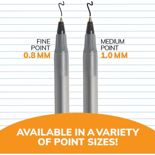 BIC Round Stic Xtra Life Ballpoint Pen Medium Point 10mm Black 10CountBlue