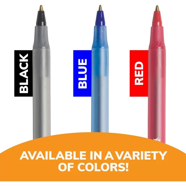 BIC Round Stic Xtra Life Ballpoint Pen Medium Point 10mm Black 10CountRed