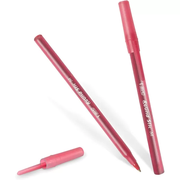 BIC Round Stic Xtra Life Ballpoint Pen Medium Point 10mm Red 10Count10 Count Pack of 2