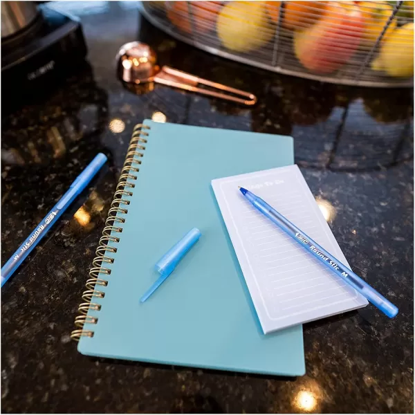 BIC Round Stic Xtra Life Blue Ballpoint Pens Medium Point 10mm 240Count Pack of Bulk Pens Flexible Round Barrel for Writing Comfort No 1 Selling Ballpoint Pens