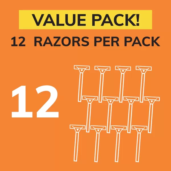 BIC Sensitive 3 Disposable Razors for Men With 3 Blades for Sensitive Skin 12 Count Value Pack of Shaving Razors