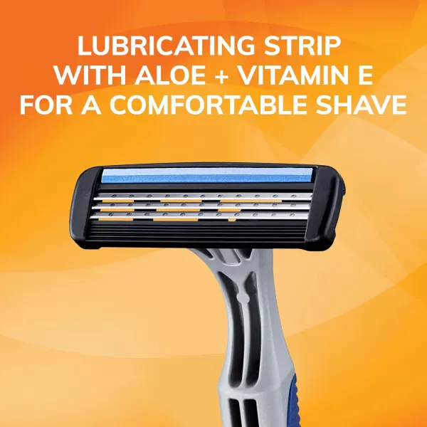 BIC Sensitive 3 Disposable Razors for Men With 3 Blades for Sensitive Skin 12 Count Value Pack of Shaving Razors