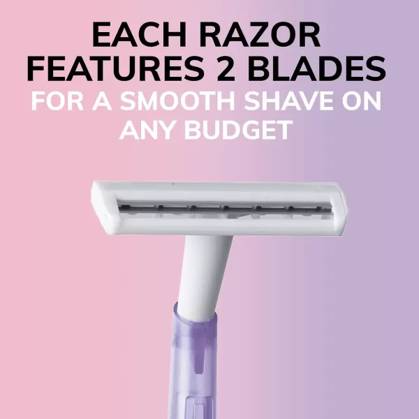 BIC Silky Touch Womens Disposable Razors With 2 Blades Pretty Pastel Razor Handles 40 Count Value Pack of Womens Razors10 Count Pack of 4