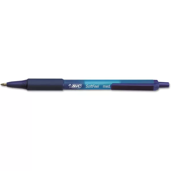 BIC Soft Feel Assorted Colors Retractable Ballpoint Pens Medium Point 10mm 36Count Pack Black and Blue Pens With SoftTouch Comfort Grip Perfect Color Pens For Note TakingBlue