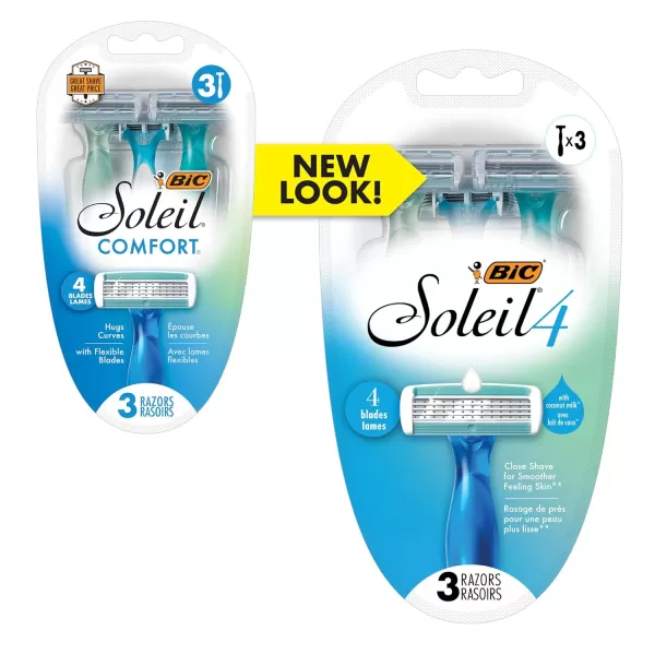 BIC Soleil Comfort Womens Disposable Razors for Summer Flexible Blades for a Closer Shave and Less Irritation Shaving Razor With 4 Blades 10 Count PackBlue