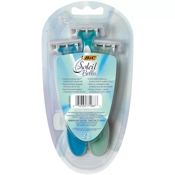 BIC Soleil Comfort Womens Disposable Razors for Summer Flexible Blades for a Closer Shave and Less Irritation Shaving Razor With 4 Blades 10 Count PackBlue and White
