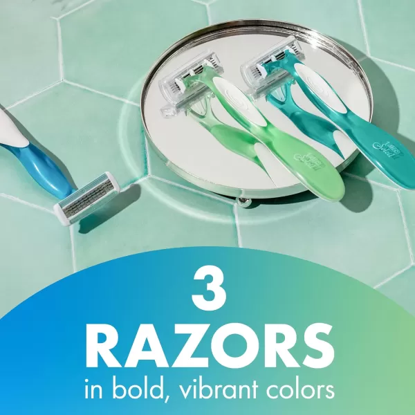 BIC Soleil Comfort Womens Disposable Razors for Summer Flexible Blades for a Closer Shave and Less Irritation Shaving Razor With 4 Blades 10 Count PackBlue
