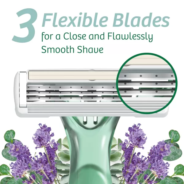 BIC Soleil Escape Womens Disposable 3 Blade Razors Lavender ampamp Eucalyptus Scented Handles Perfect for Bikini Line and Pubic Hair 12PackAssorted