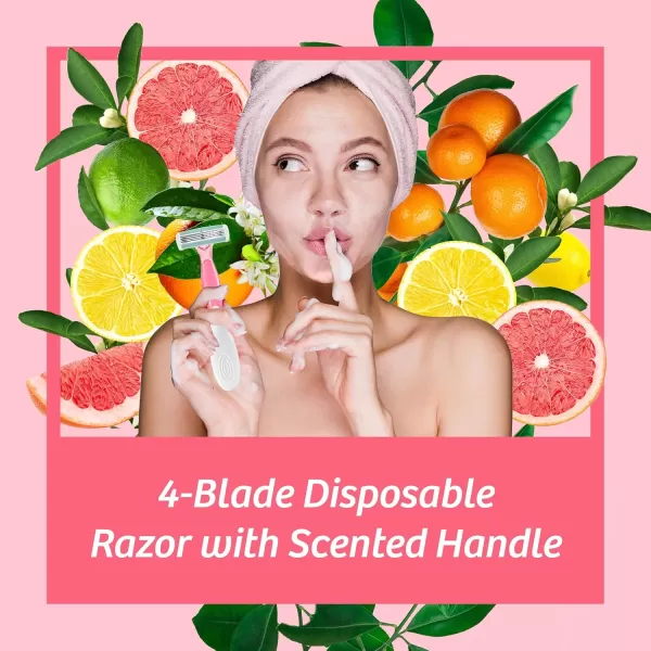 BIC Soleil Escape Womens Disposable 4 Blade Razors Citrus Scented Handles Perfect Bikini Razor 4Pack1 Count Pack of 4