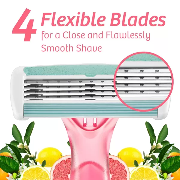 BIC Soleil Escape Womens Disposable 4 Blade Razors Citrus Scented Handles Perfect Bikini Razor 4Pack1 Count Pack of 4