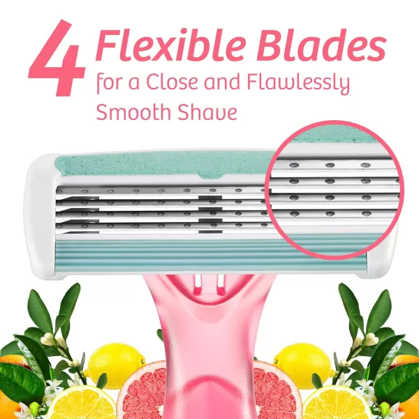BIC Soleil Escape Womens Disposable 4 Blade Razors Citrus Scented Handles Perfect Bikini Razor 4Pack10 Count Pack of 1