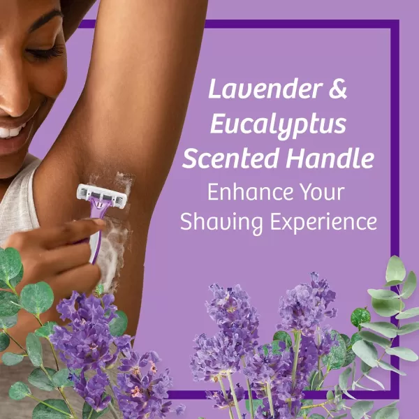BIC Soleil Escape Womens Disposable 4Blade Razors Perfect Bikini Line Razor Lavender ampamp Eucalyptus Scented Handles 4PackAssorted