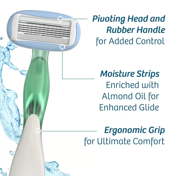 BIC Soleil Escape Womens Disposable Razors With 5 Blades for a Comfortable Shave Pack of Jasmine ampamp Eucalyptus Scented Handle Shaving Razors for Women Great Stocking Stuffer 2 Count
