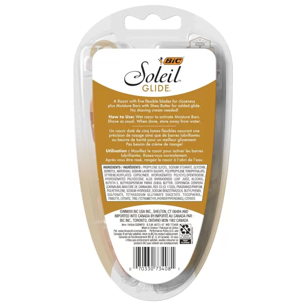 BIC Soleil Glide Disposable Razors for Women 5 Blades With Shea Butter Moisture Strip For a Smooth Glide 2 Piece Razor Set2 Count Pack of 2