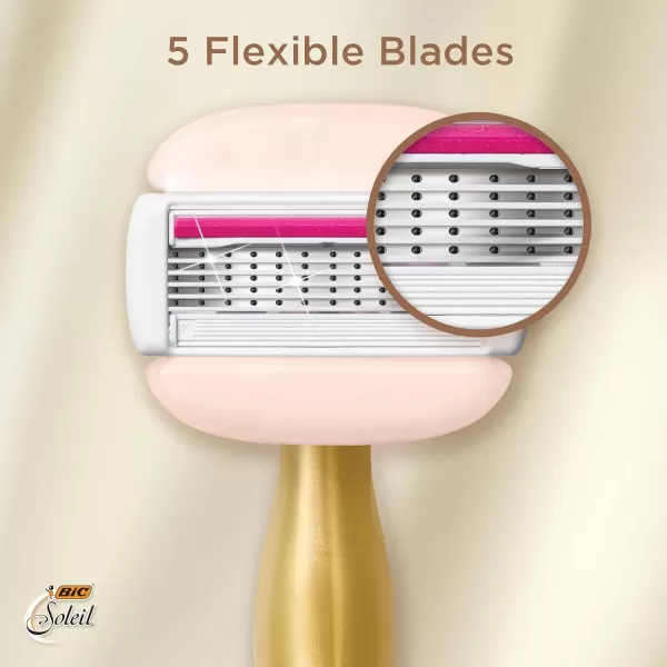 BIC Soleil Glide Disposable Razors for Women 5 Blades With Shea Butter Moisture Strip For a Smooth Glide 2 Piece Razor Set2 Count Pack of 2